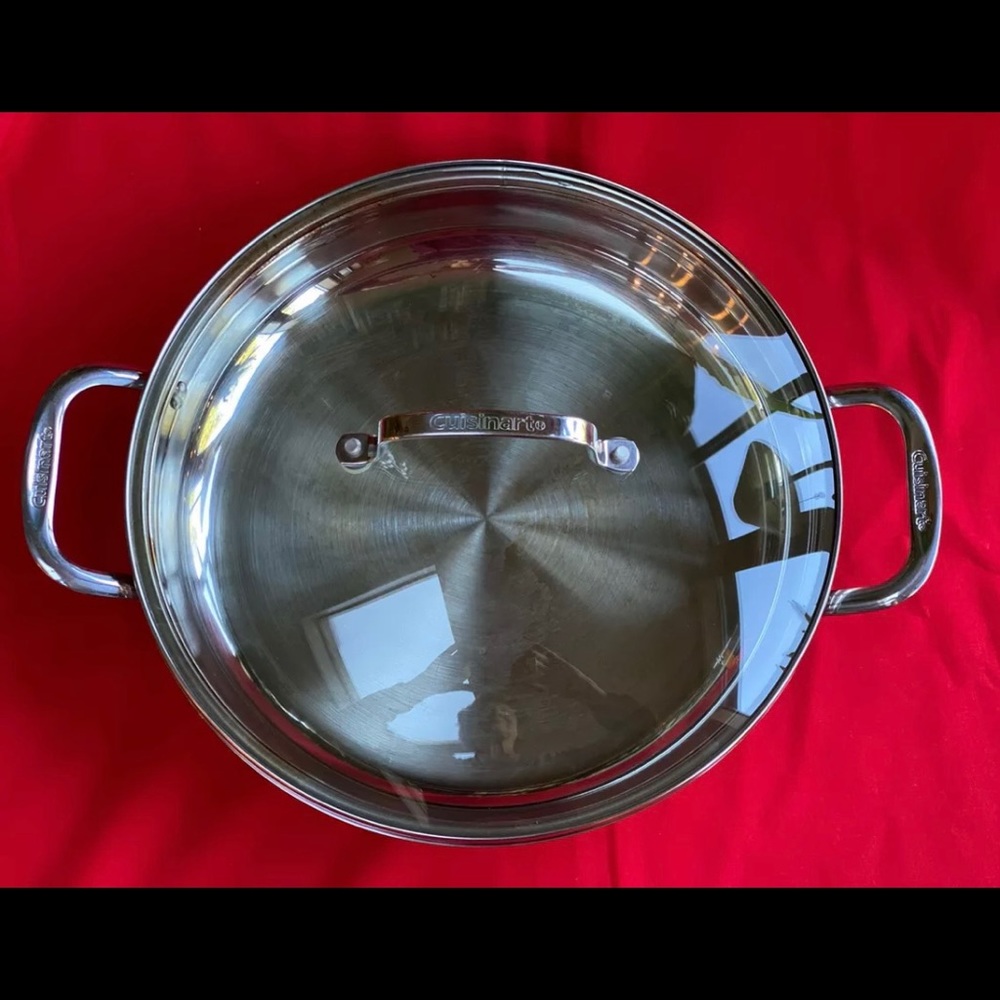 Cuisinart 12” Everyday Stainless Steel Pan with domed glass lid